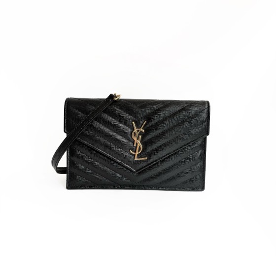 Saint Laurent Envelope/Cassandre WOC in Grain de Poudre Leather